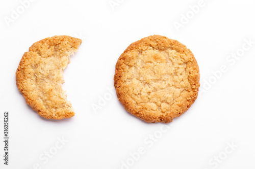 Oatmeal cookies on a white background  food