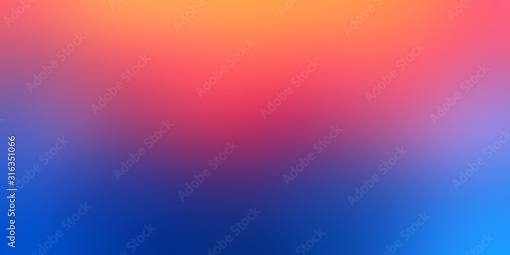 Red blue gradient pattern. Bright plain empty background. Blurred soft texture. Abstract sky simple illustration. 