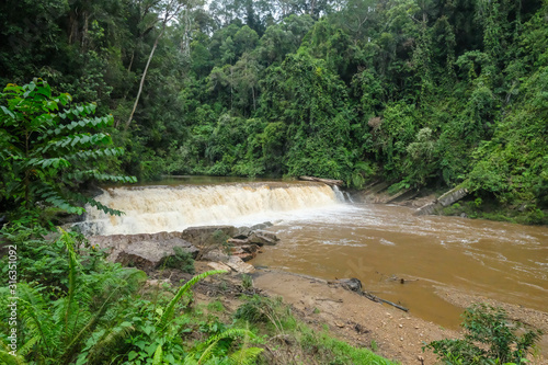 Imbak Falls or Waterfall located in Imbak Canyon, Conservation Area in Tongod, Sabah, Malaysia. Borneo.
