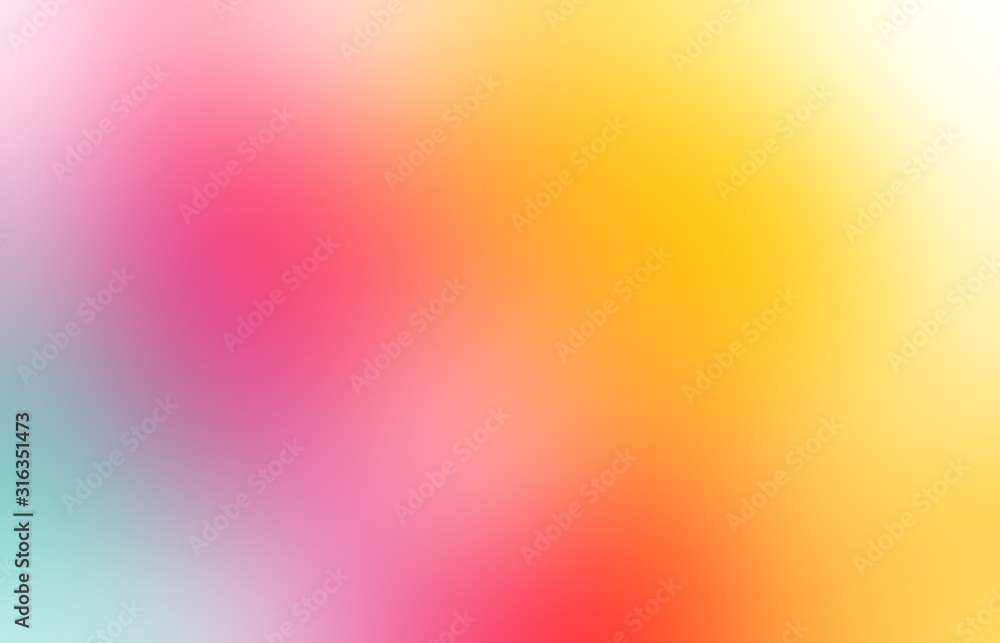 Pink yellow blue blur gradient strokes pattern. Soft texture. Abstract watercolor empty background.