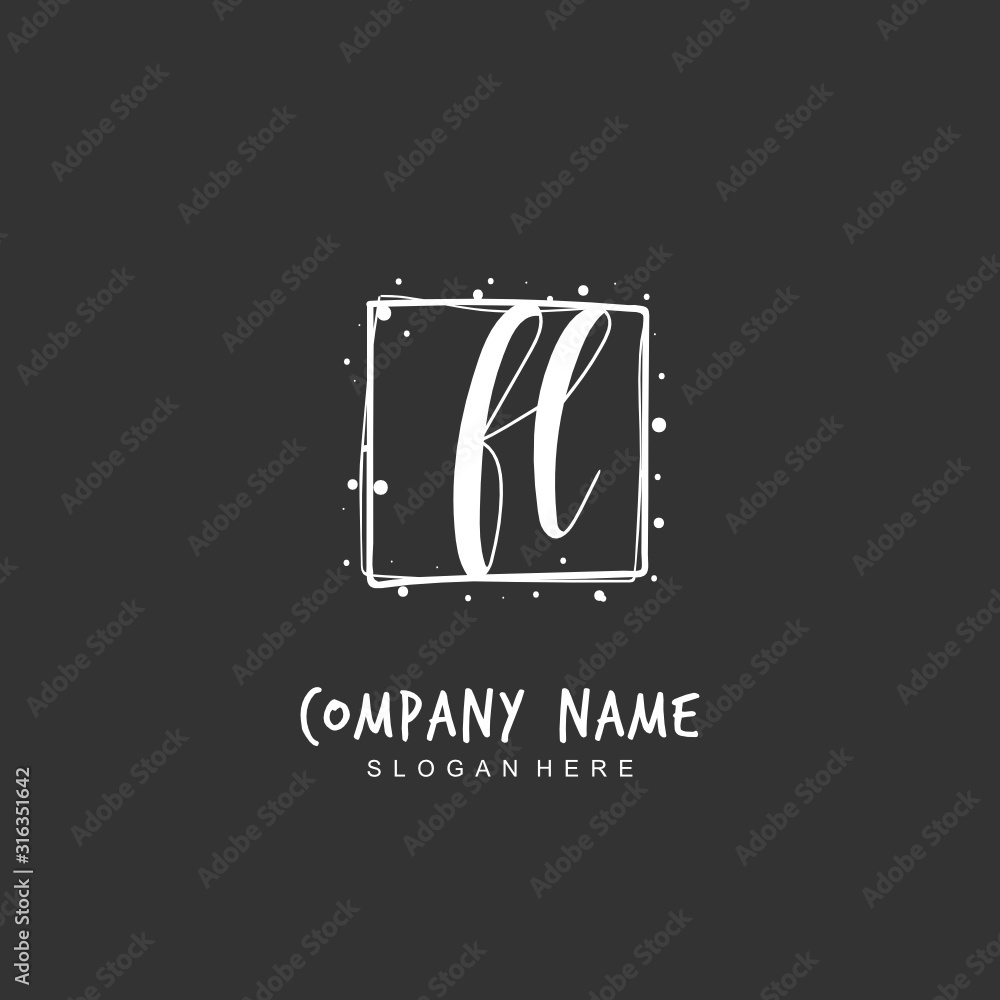 Handwritten initial letter F L FL for identity and logo. Vector logo template with handwriting and signature style. Handwritten initial letter F L FL for identity and logo. Vector logo template with handwriting and signature style.