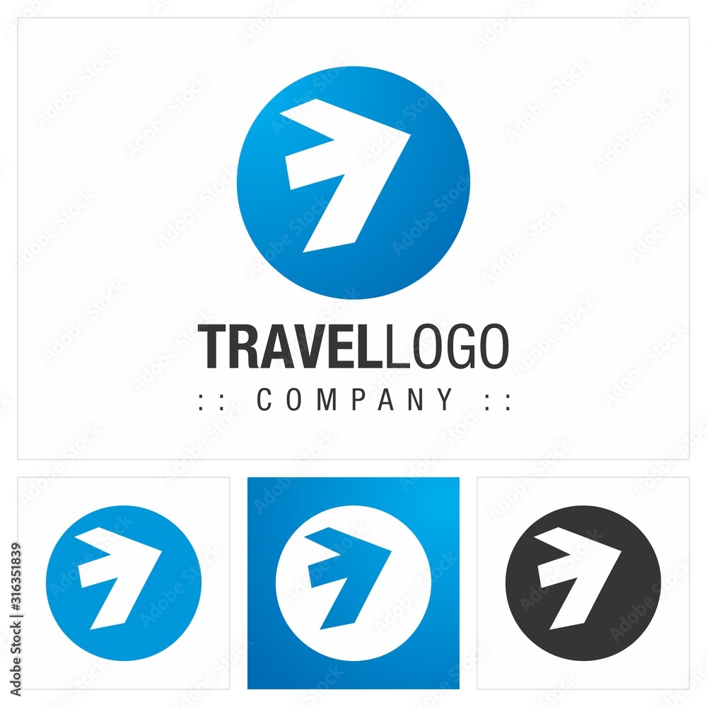 Earth (Circle) and Plane (Arrow) Vector Symbol Company (Travel Agency) Logo (Logotype). Geometric Abstract Minimalist Style Icon Illustration. Elegant and Colorful Identity Concept Design Idea Templat Earth (Circle) and Plane (Arrow) Vector Symbol Company (Travel Agency) Logo (Logotype). Geometric Abstract Minimalist Style Icon Illustration. Elegant and Colorful Identity Concept Design Idea Templat