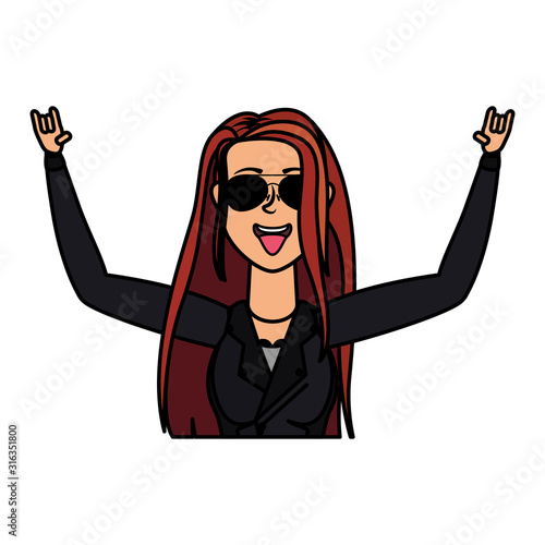 rude motorcyclist woman avatar character