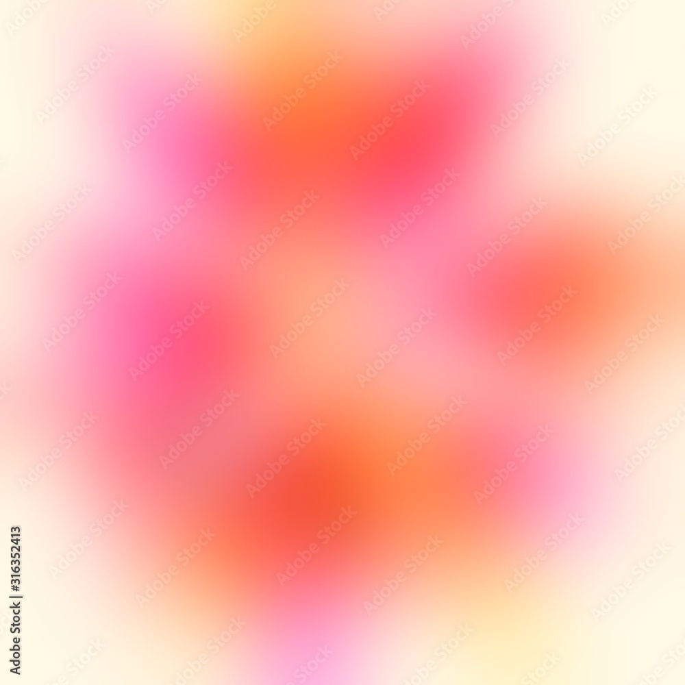Flower silhouette blurred pattern. Pink yellow red spots. Defocus plain background. Soft abstract illustration. Flower silhouette blurred pattern. Pink yellow red spots. Defocus plain background. Soft abstract illustration.