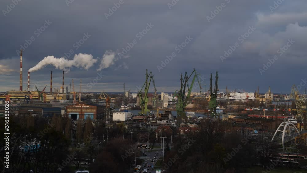 ime-lapse movie showing the view of the city of Gdansk ime-lapse movie showing the view of the city of Gdansk