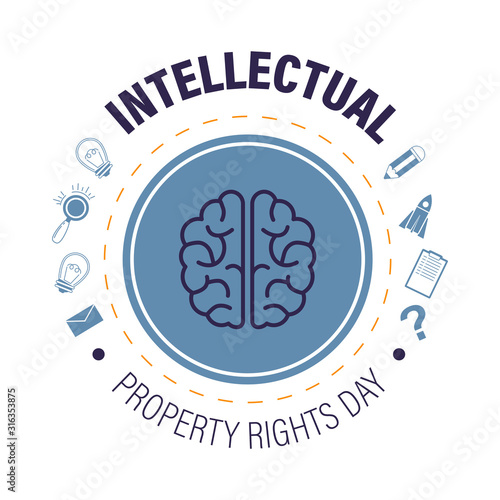 Intellectual property rights day isolated icon, copyright and invention protection