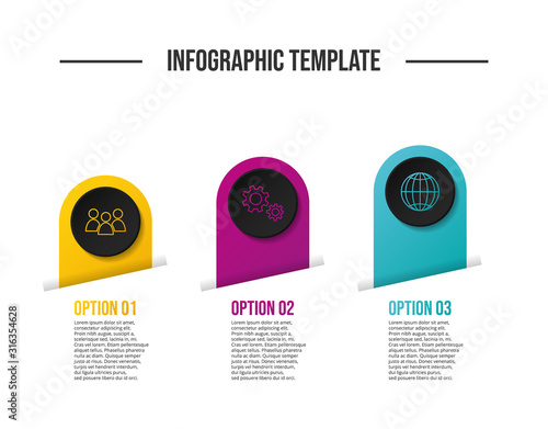 Concept of a colorful infographic with business icons - infographic template. Vector
