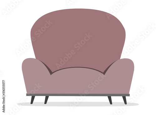 Εκτύπωση καμβά Old classic armchair 1960s in Color ashen rose