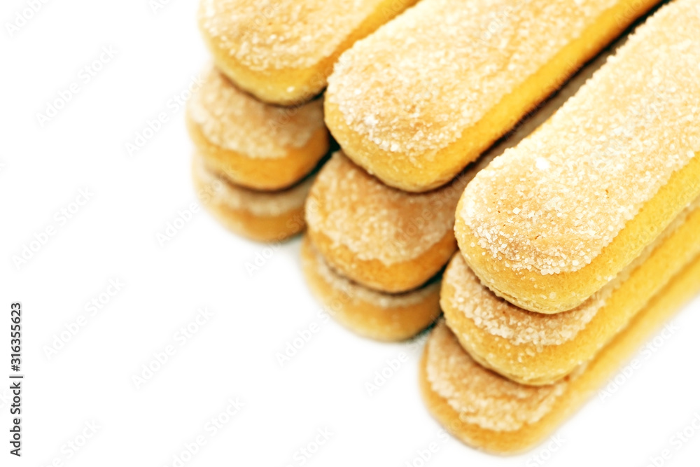 Biscuit cookies Lady's fingers. Bakery products. Savoiardi. Tiramisu. Dessert. Sugar dough. Biscuit cookies Lady's fingers. Bakery products. Savoiardi. Tiramisu. Dessert. Sugar dough.