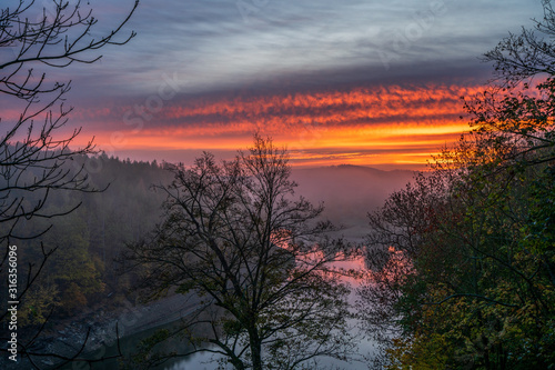 sunrise at the Leśniańskie Lake, Poland