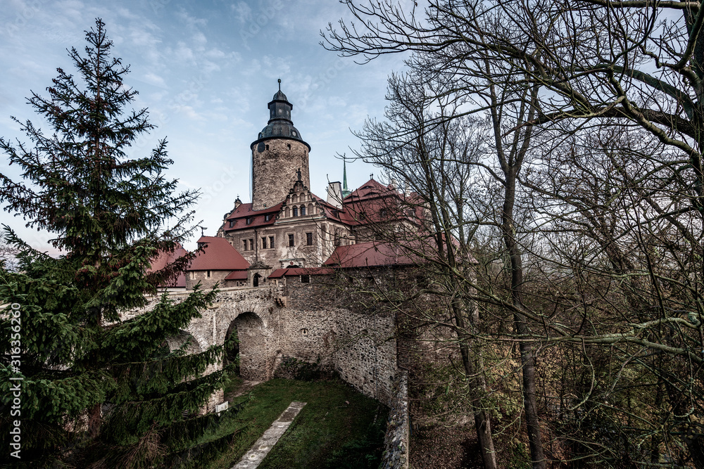 Panoramic view on the castle Czocha, Poland