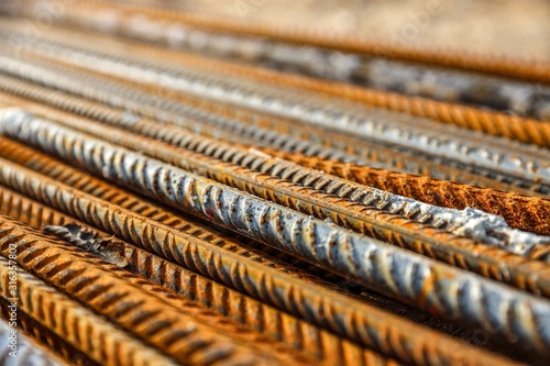 stack of metal steel pipes