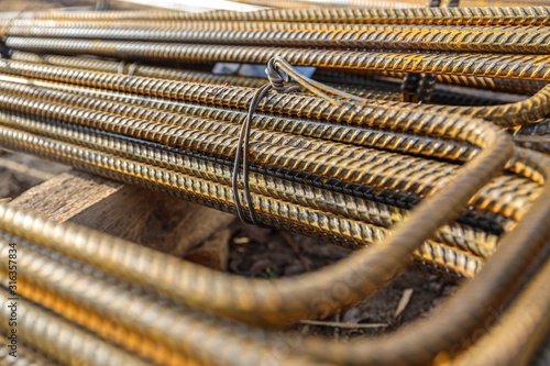 stack of metal steel pipes