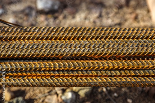 stack of metal steel pipes
