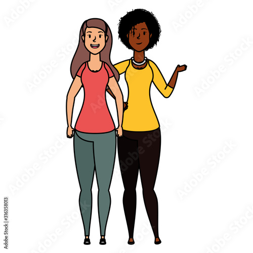 young interracial girls avatars characters