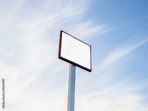 road sign with a blue background