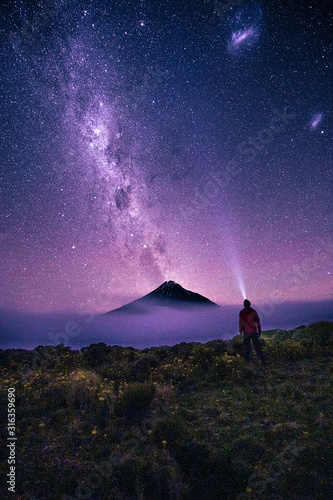 Mt Taranaki viewed from the Pouakai Range, Egmont National Park, New Zealand