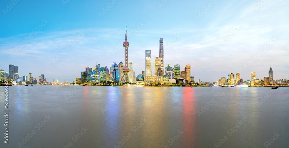 Beautiful city skyline in lujiazui, Shanghai, China