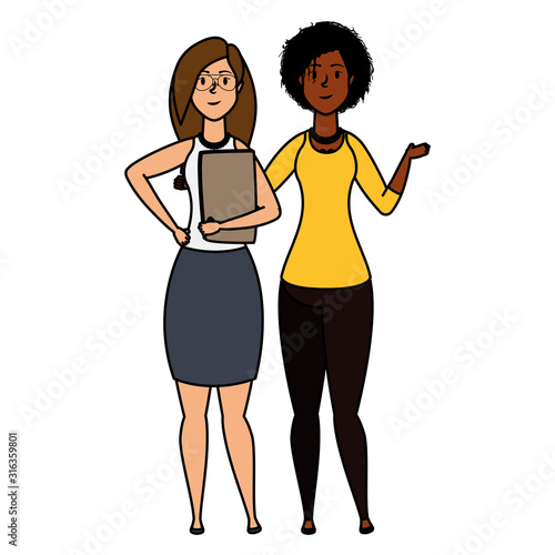 young interracial girls avatars characters