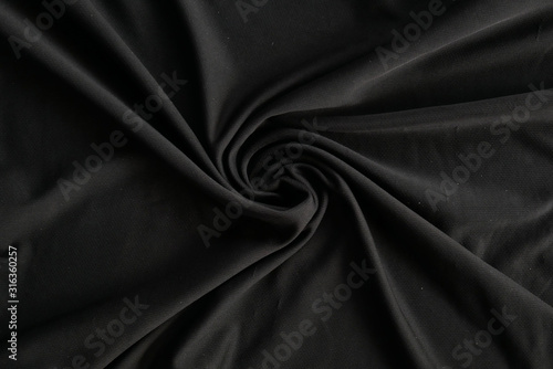 abstract luxury silk fabric background, black cotton cloth texture photo