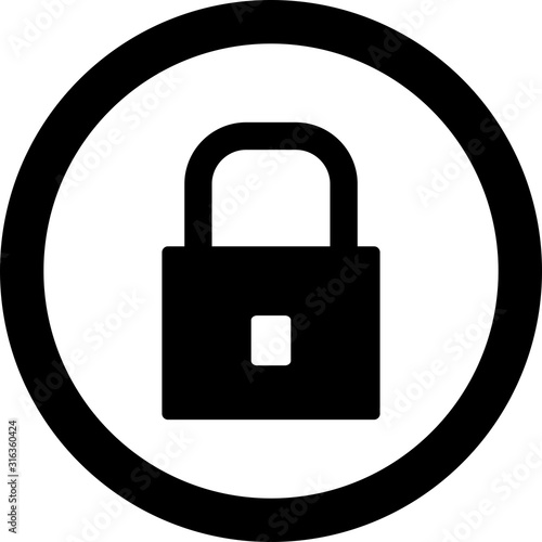 Lock icon isolated on background