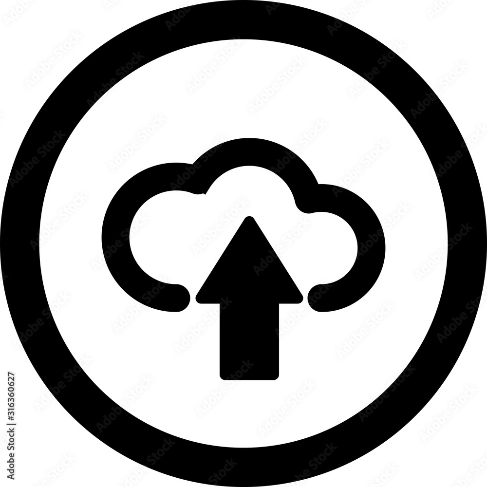 Uploading Cloud icon isolated on background Uploading Cloud icon isolated on background