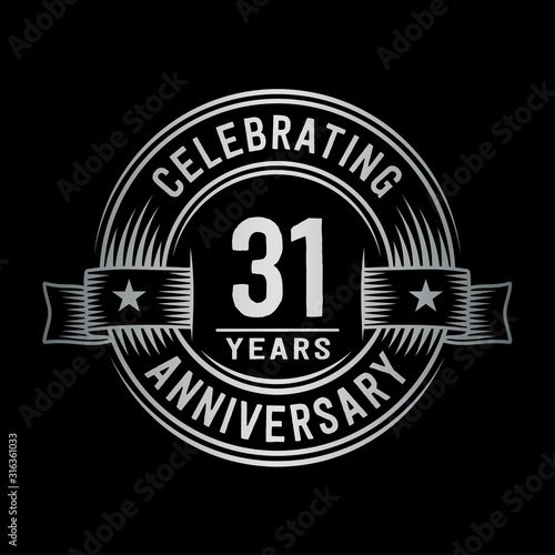 31 years anniversary celebration logotype. Vector and illustration.