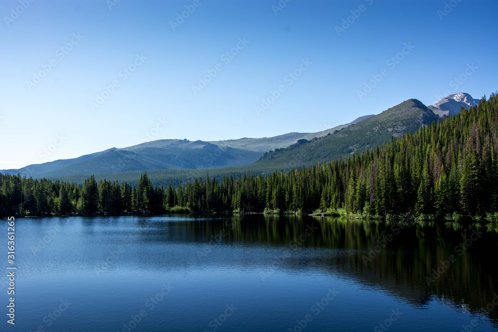 bear lake in summer in the rocky mountain national park, colorado united states of america