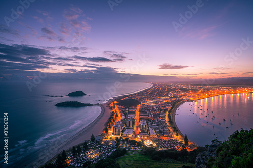 Sunrise over Tauranga, New Zealand photo