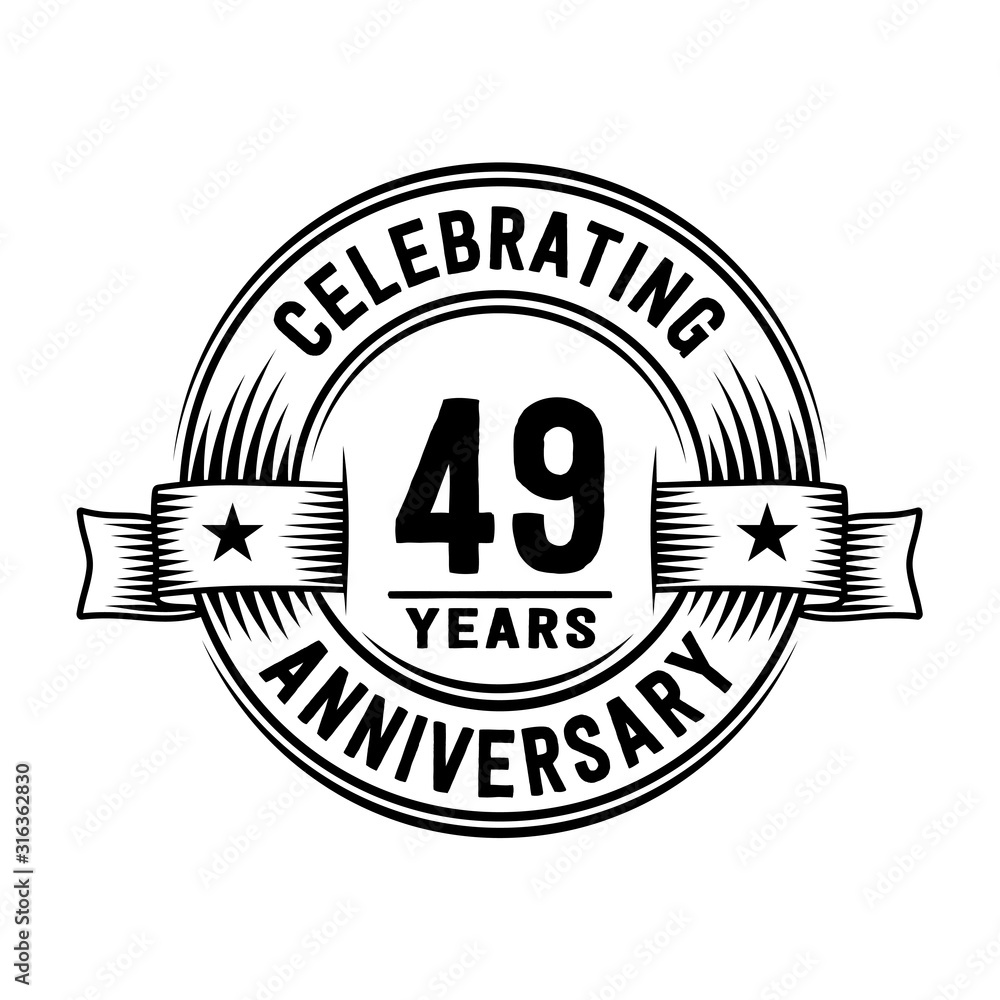 Fototapeta premium 49 years anniversary celebration logotype. Vector and illustration.