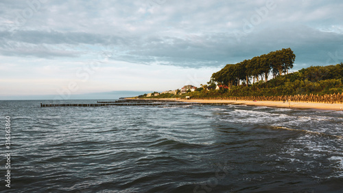 Fototapeta Naklejka Na Ścianę i Meble -  Waves in Ustronie Morskie
