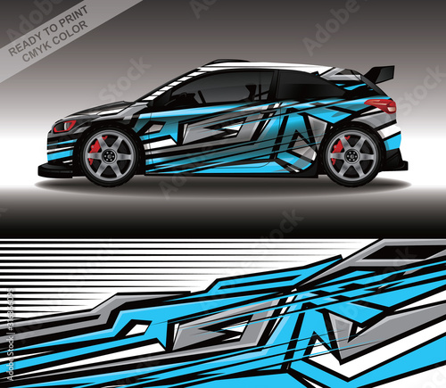 Car wrap decal design vector, custom livery race rally car vehicle sticker and tinting.