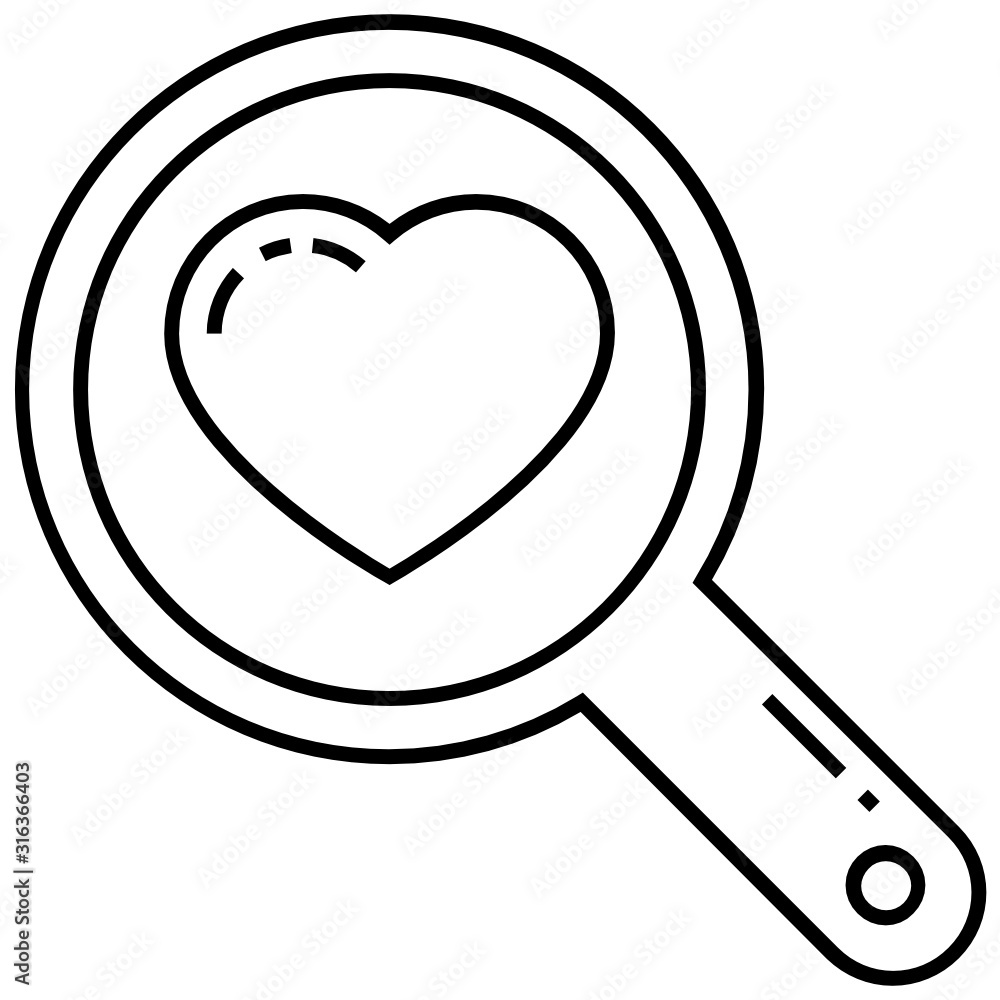 Match Maker Concept, Heart with Magnifying Glass Vector, Date App Logo  Concept on White Background Stock Vector | Adobe Stock