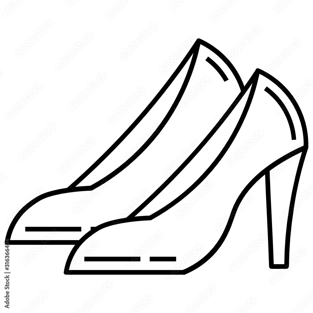 High Heel Fashioned Foot Wear Concept, Stylish Pair of Shoes Vector Icon design