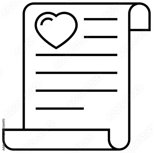 Proposal Letter Concept, Lover Conversation on Paper Vector Icon design, Valentines Decor Postcard on white background