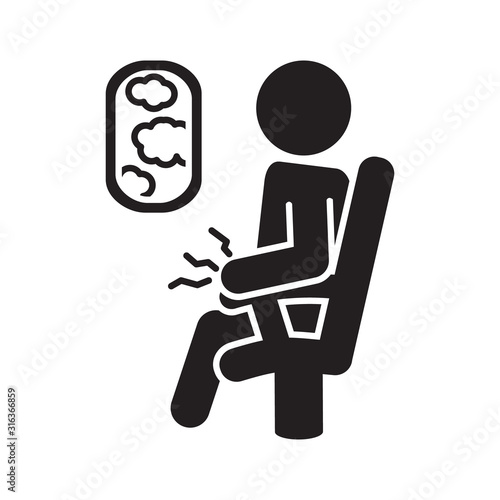 Aerophobia icon. Fear of flying icon. Vector.