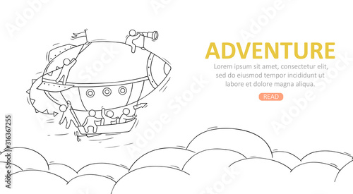 Travel temblate with air balloon.