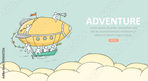 Travel temblate with air balloon.