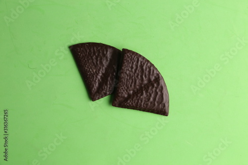 chocolate cookies fan shaped colorful background
