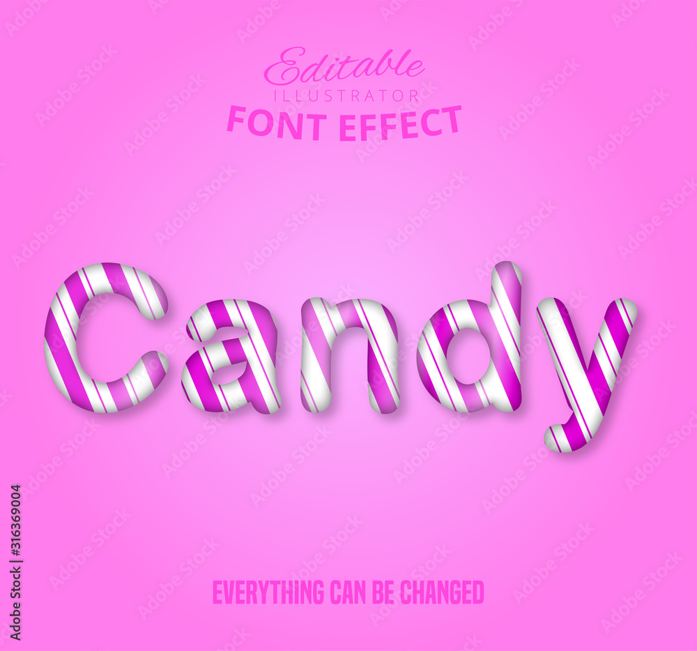 Candy text, editable text effect Candy text, editable text effect