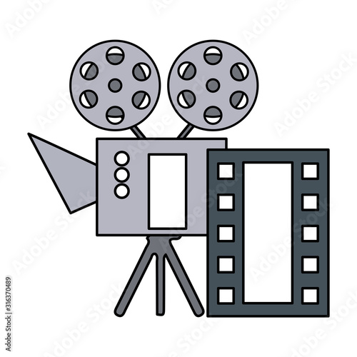 cinema projector and movie tape icon
