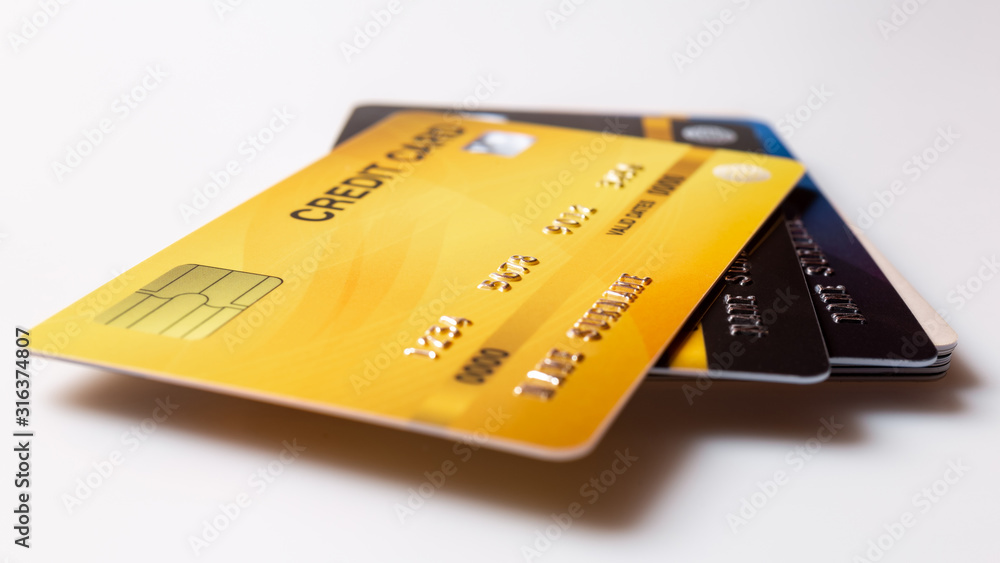 credit cards mockup on white background. credit cards mockup on white background.