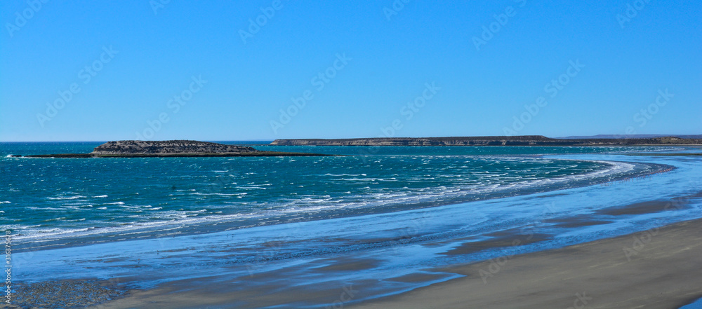 Low tide beach, Peninsula Valdes, Patagonia, Argentina