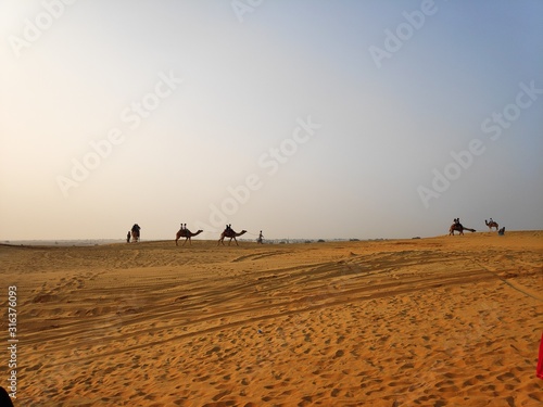 Beautiful view of desert Sand dunes.Focus on desert.