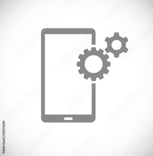 smartphone with gears icon