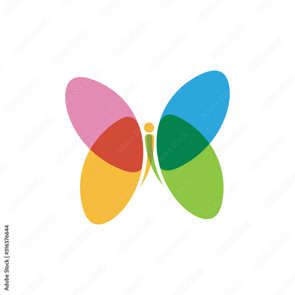 Fototapeta premium Beauty Butterfly Logo Template Vector icon design