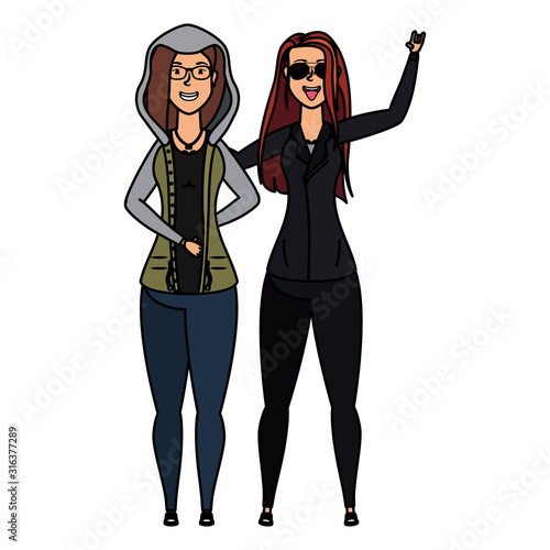 young woman with military clothes and rude girl