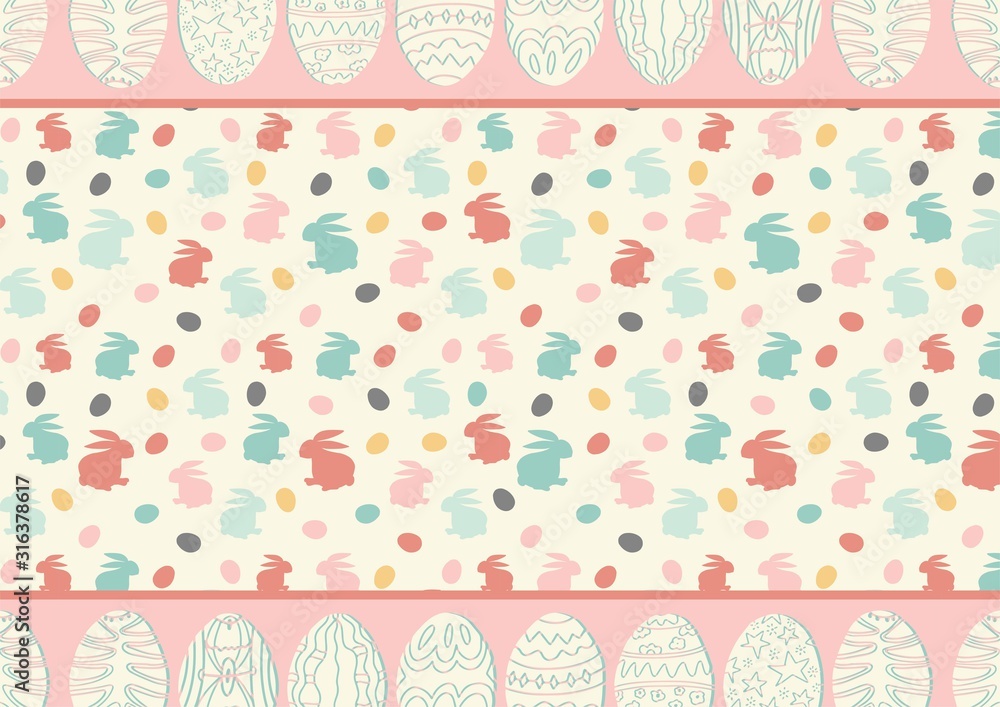 Cute horizontal easter background with copy space. Place for text. Scrapbooking design. Vector Cute horizontal easter background with copy space. Place for text. Scrapbooking design. Vector