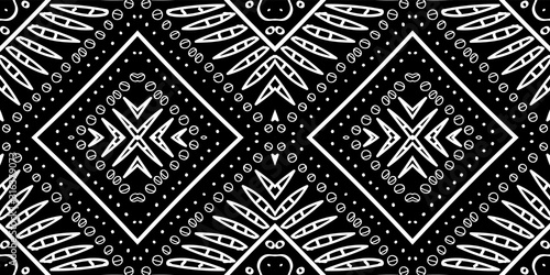 Black Indian Vintage Vector Seamless Pattern