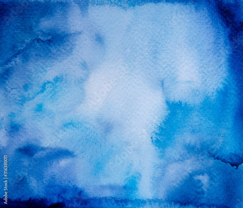 Colorful watercolor splashing in the paper. Abstract hand drawn it is wet texture background with paint brushes. Picture for creative wallpaper or design art work. Pastel colors tone.
